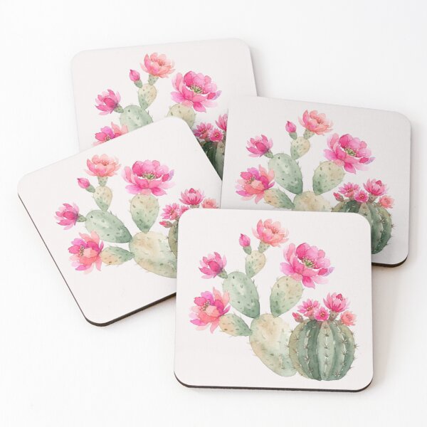 Item preview, Watercolor Pink Cactus Flower Botanical Art Print designed and sold by bvdesignart.