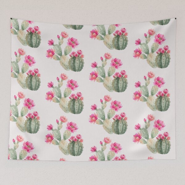 Item preview, Watercolor Pink Cactus Flower Botanical Art Print designed and sold by bvdesignart.