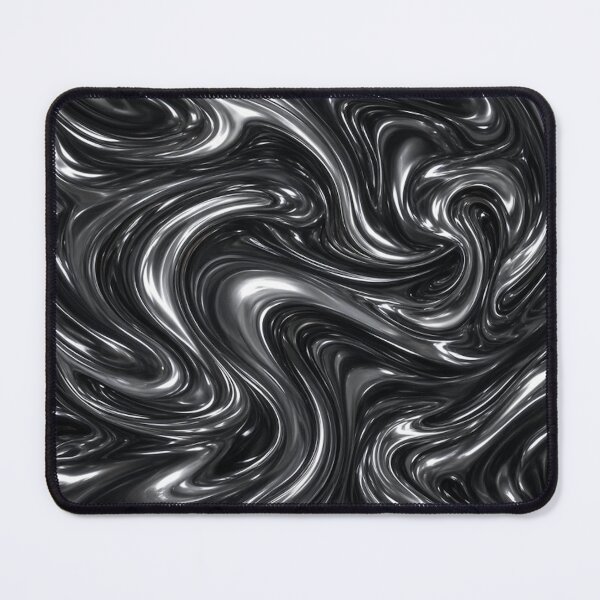 Item preview, Black And White Liquid Marble Swirl Abstract designed and sold by IntelliMindDesigns.