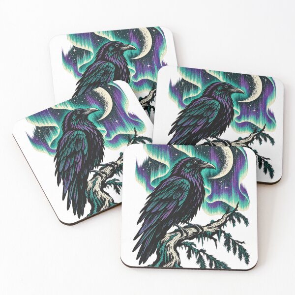 Item preview, Vintage Raven Beneath the Northern Lights designed and sold by Slow Draw.