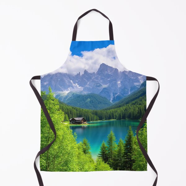 Item preview, Emerald Alpine Lake Cabin - Nature Landscape designed and sold by nhk999.