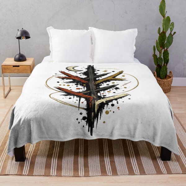 Item preview, Abstract Cosmic Tree Crescent Moon Mystical Rune Symbol Art designed and sold by inkoutninja.