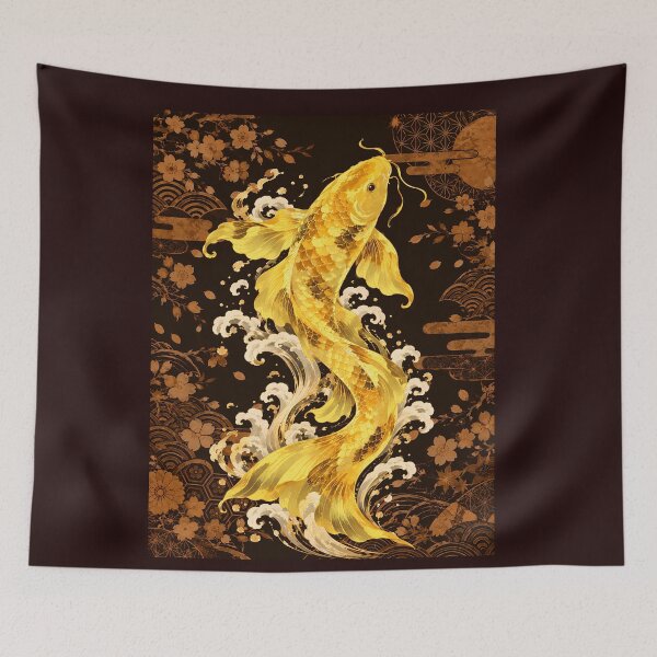 Item preview, Golden Koi – Symbol of Prosperity and Good Fortune designed and sold by Neo Japonism Art.