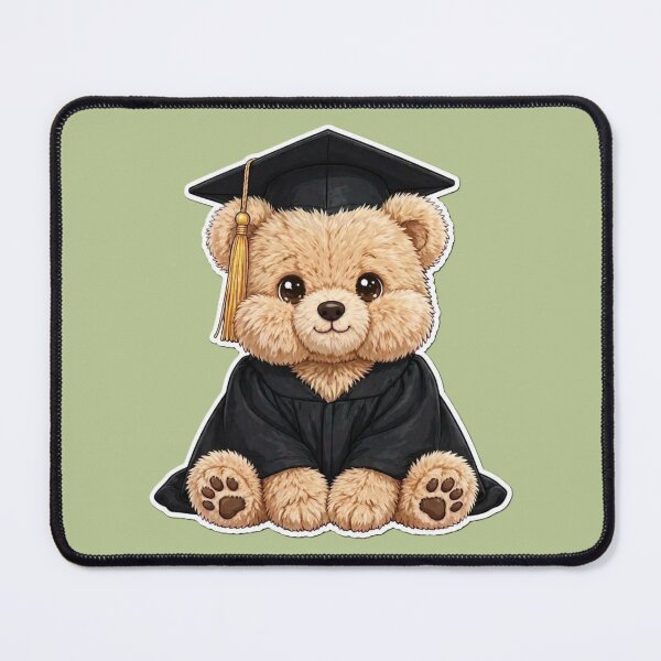 Item preview, Cute Graduation Bear with Cap and Gown Comic Sticker designed and sold by CaptainSeal.