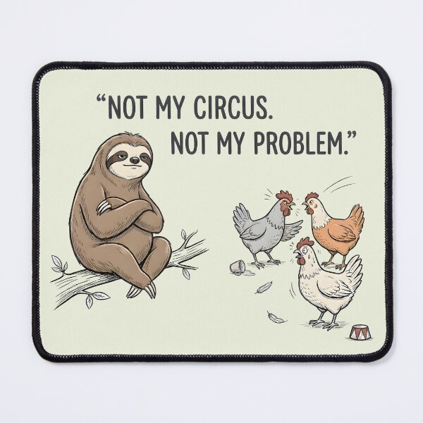 Item preview, Not My Circus Sloth Chicken Chaos designed and sold by hutofdesigns.