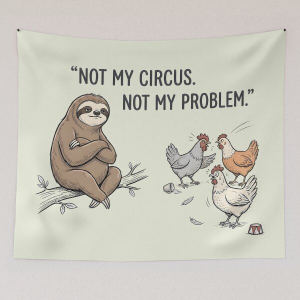 Item preview, Not My Circus Sloth Chicken Chaos designed and sold by hutofdesigns.