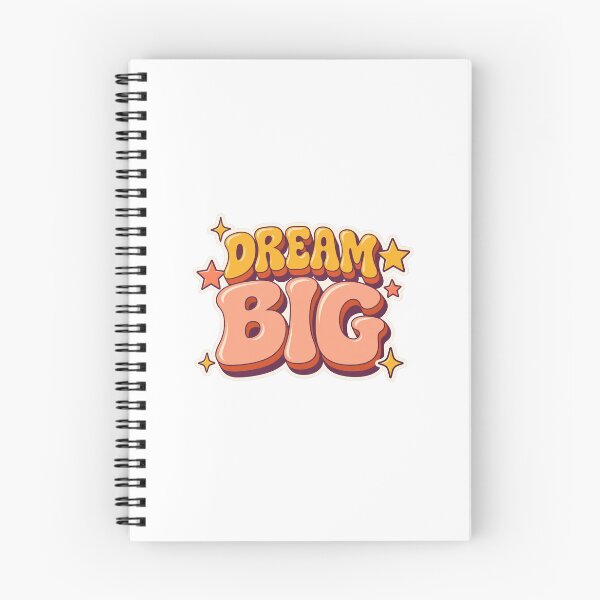 Item preview, Dream big retro typography sticker graphic with vibrant orange letters on transparent background designed and sold by Chin2 Motion Studio.