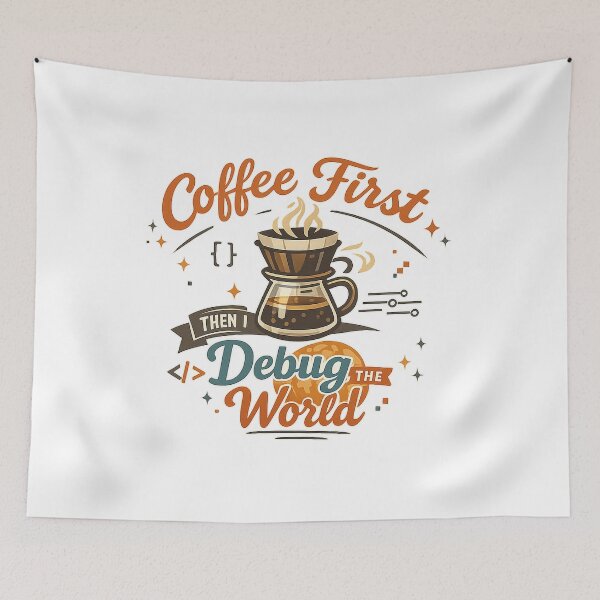Item preview, Coffee First Then Debug the World Funny Programmer Developer Coding Design designed and sold by inkoutninja.