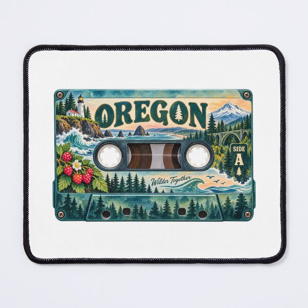 Item preview, Oregon Side A Retro Cassette Tape designed and sold by Whimspired By Paxx.