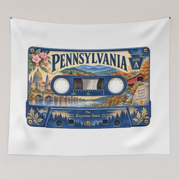 Item preview, Pennsylvania Retro Cassette Tape designed and sold by Whimspired By Paxx.