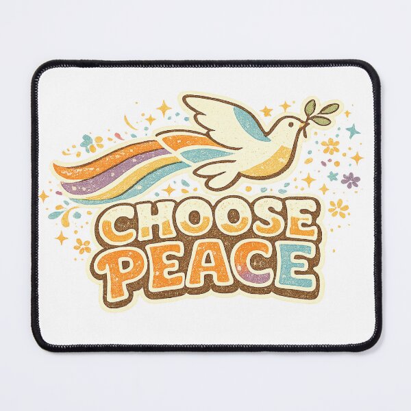 Item preview, Choose Peace Retro Dove Olive Branch Positive Peace Quote Design designed and sold by inkoutninja.