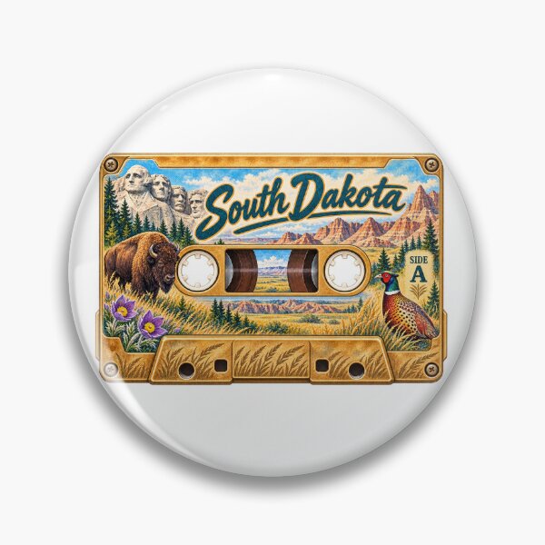 Item preview, South Dakota Retro Cassette Tape designed and sold by Whimspired By Paxx.