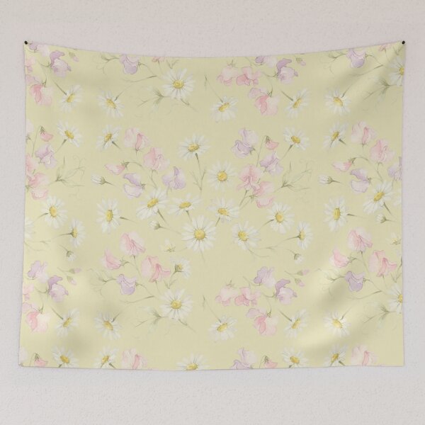 Item preview, Vintage Daisy And Sweet Pea Botanical Pattern designed and sold by bvdesignart.