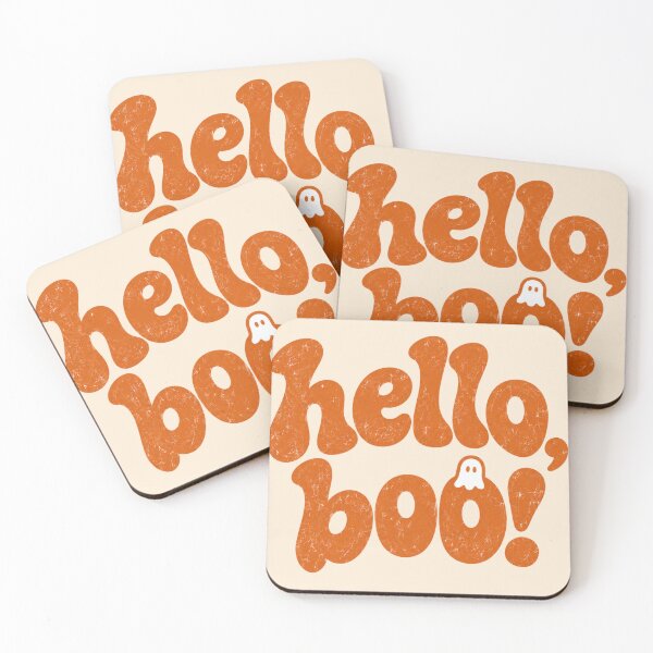 Item preview, Hello Boo Retro Wavy Ghost Halloween Typography designed and sold by Yellowriversss.