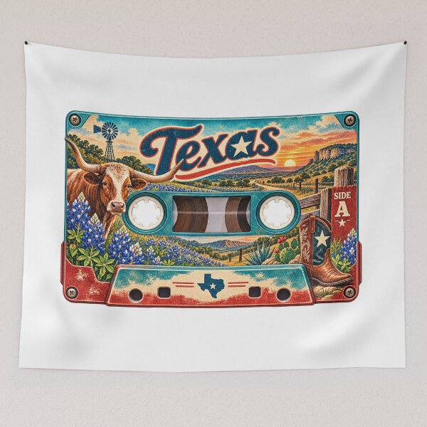 Item preview, Texas Retro Cassette Tape designed and sold by Whimspired By Paxx.