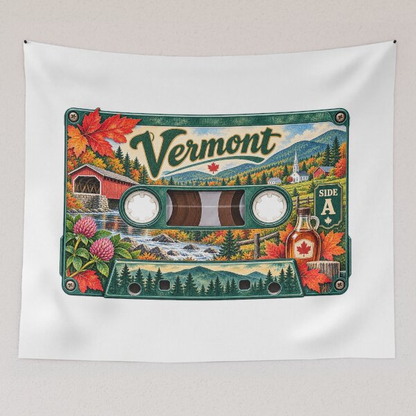 Item preview, Vermont Retro Cassette Tape designed and sold by Whimspired By Paxx.