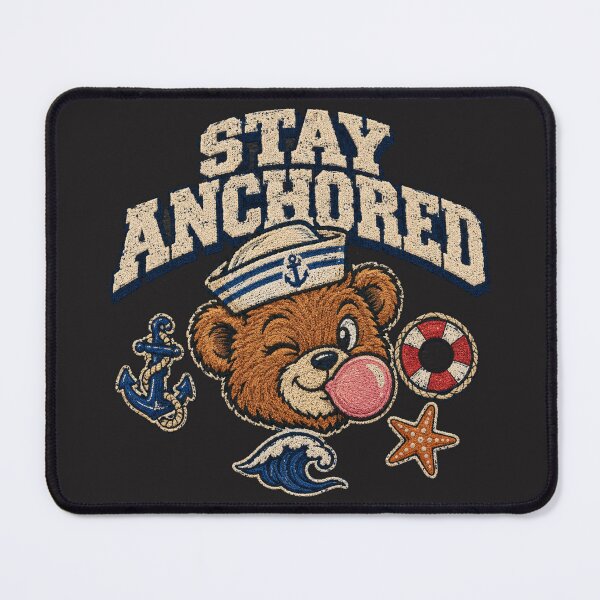 Item preview, Stay Anchored Sailor Bear Bubblegum Nautical Patch designed and sold by Yellowriversss.