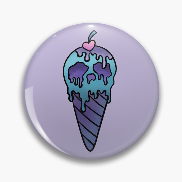 Aperçu de l'œuvre Pastel Goth Creepy Cute Kawaii Ice Cream Skull  créée et vendue par Super Neon Pixels .