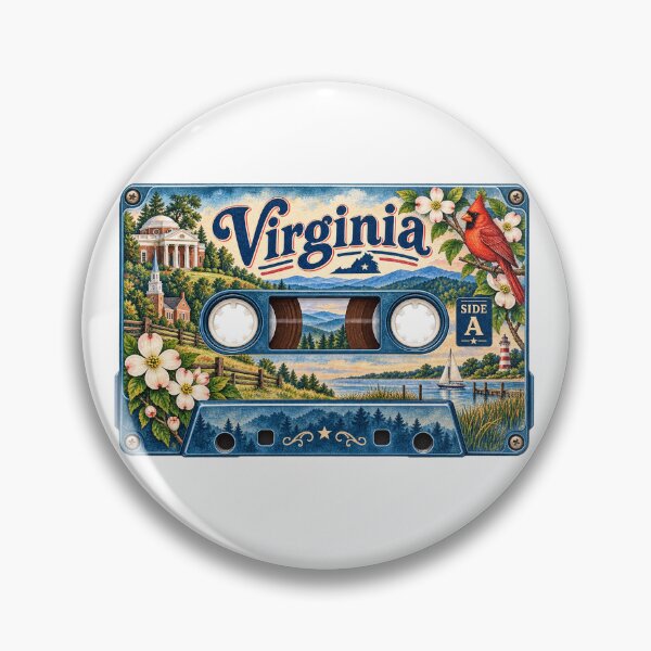 Item preview, Virginia Retro Cassette Tape designed and sold by Whimspired By Paxx.