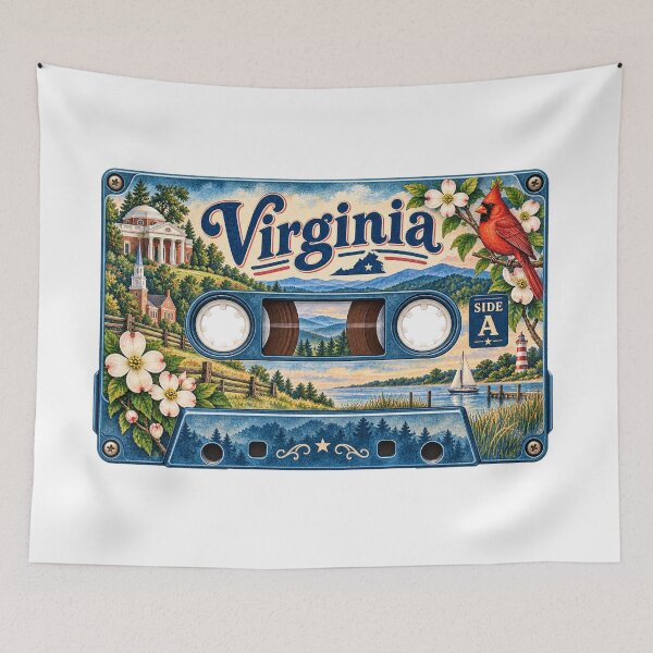 Item preview, Virginia Retro Cassette Tape designed and sold by Whimspired By Paxx.