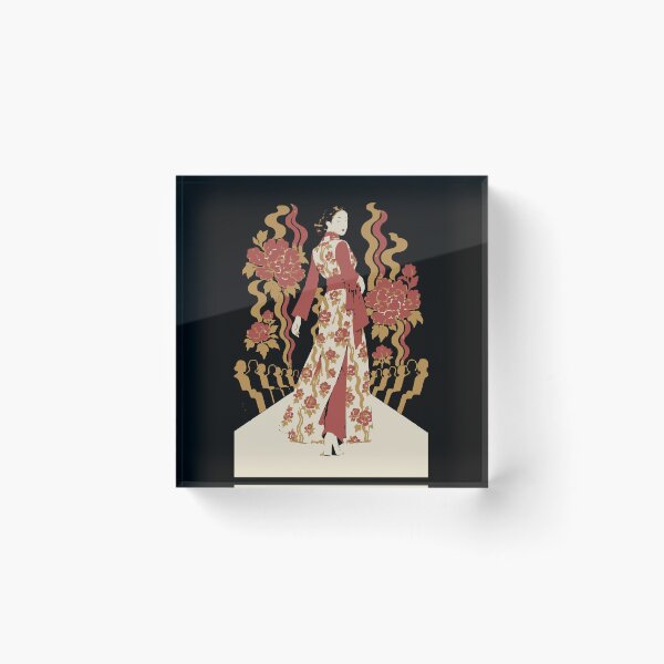 Item preview, Ukiyoe Runway Obi Figure Streetwear Woodblock Back-Print designed and sold by WAVE-JP.