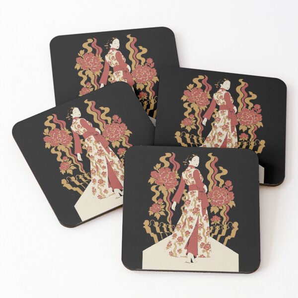 Item preview, Ukiyoe Runway Obi Figure Streetwear Woodblock Back-Print designed and sold by WAVE-JP.