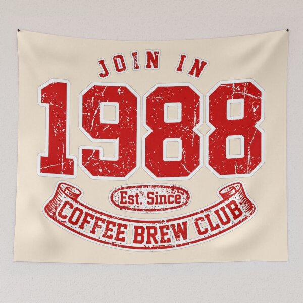 Item preview, Join 1988 Coffee Brew Club Varsity Retro designed and sold by Yellowriversss.