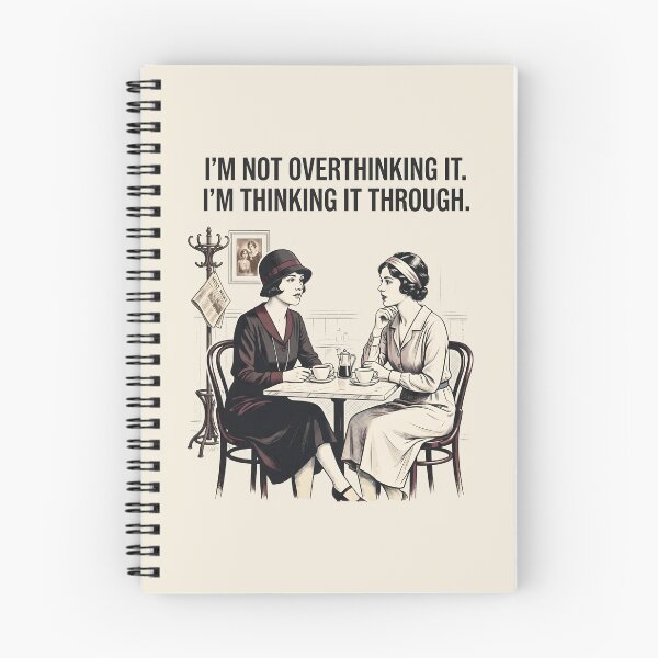 Item preview, Overthinking Vintage Women 1920s Cafe Humor designed and sold by SplashTastic.
