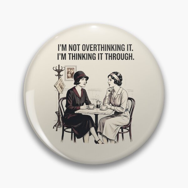 Item preview, Overthinking Vintage Women 1920s Cafe Humor designed and sold by SplashTastic.