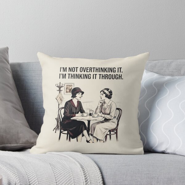 Item preview, Overthinking Vintage Women 1920s Cafe Humor designed and sold by SplashTastic.