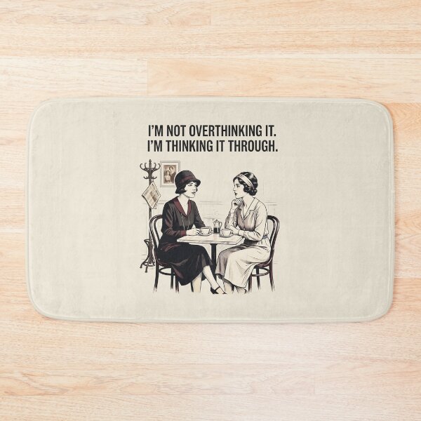 Item preview, Overthinking Vintage Women 1920s Cafe Humor designed and sold by SplashTastic.