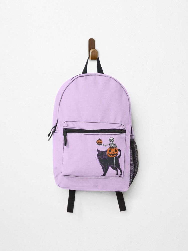 Thumbnail 1 of 3, Backpack, Skeleton Riding Black Cat designed and sold by Structure-Blue.