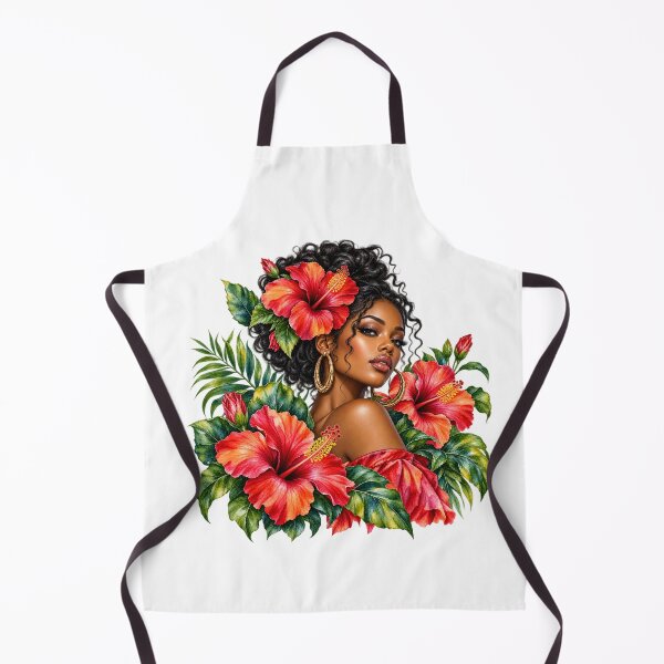 Item preview, Tropical Hibiscus Afro Woman Art designed and sold by GoyalShop007.