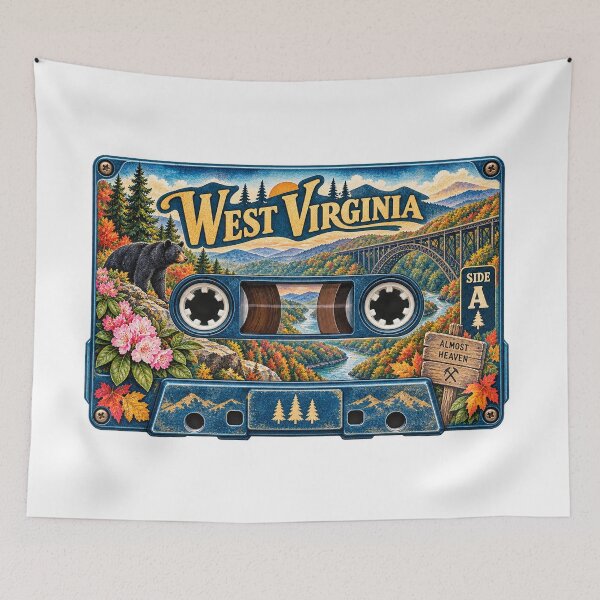 Item preview, West Virginia Retro Cassette Tape designed and sold by Whimspired By Paxx.