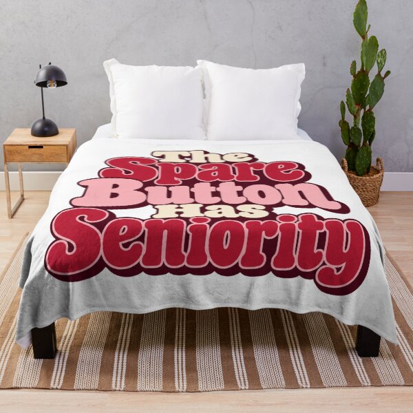 Item preview, The Spare Button Has Seniority Retro Lettering designed and sold by Bikivuno.