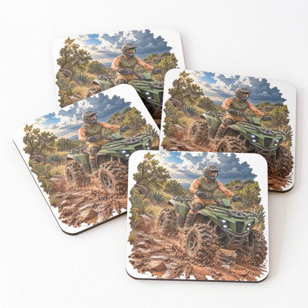 Item preview, ATV Arriving Stormy Desert Scrubland Trail designed and sold by Slow Draw.