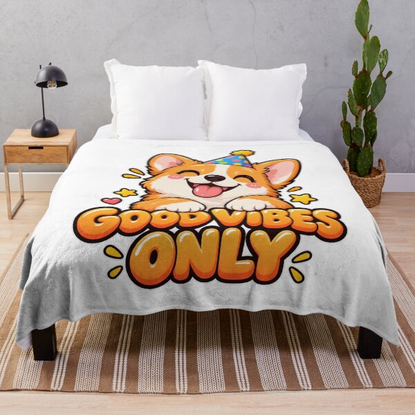 Item preview, Good Vibes Only - Happy Corgi Dog designed and sold by Visual Dept..
