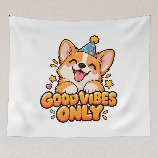 Item preview, Good Vibes Only - Happy Corgi Dog designed and sold by Visual Dept..