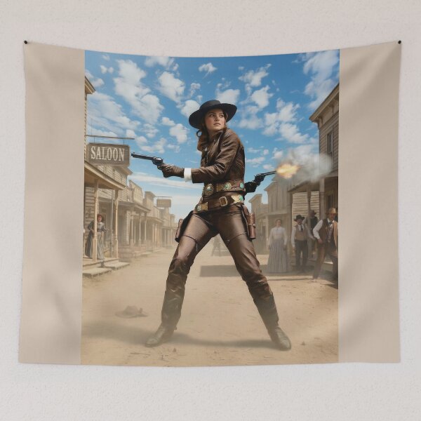 Item preview, The Outlaw Cowgirl Duel in the Wild West designed and sold by artisfun333.