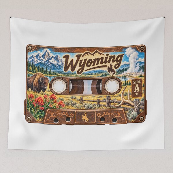 Item preview, Wyoming Retro Cassette Tape designed and sold by Whimspired By Paxx.