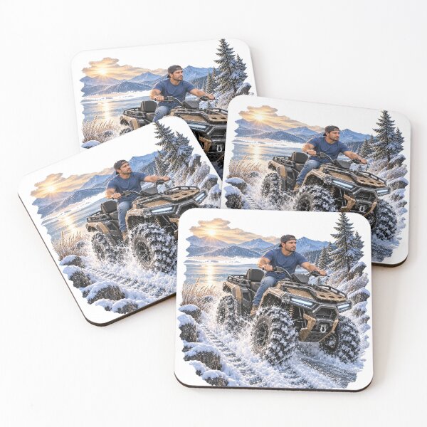 Item preview, ATV Arriving Frozen Lakeside Snow Trail designed and sold by Terrymiller1973.