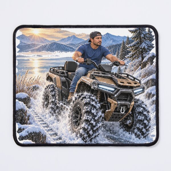 Item preview, ATV Arriving Frozen Lakeside Snow Trail designed and sold by Slow Draw.