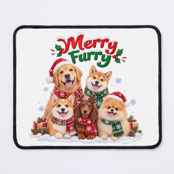 Item preview, Merry Furry Christmas Dogs – Cute Christmas Dog Lover Design designed and sold by Nina Viva.