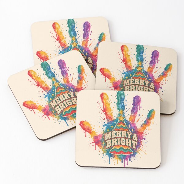 Item preview, Merry Bright Rainbow Handprint Christmas Tree Glitter designed and sold by Yellowriversss.