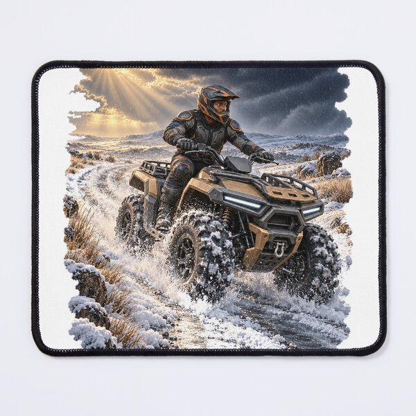Item preview, ATV Arriving Windswept Icy Snowfield Trail designed and sold by Slow Draw.