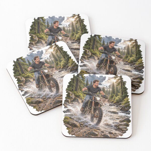 Item preview, Motorcycle Arriving Evergreen River Crossing designed and sold by Slow Draw.