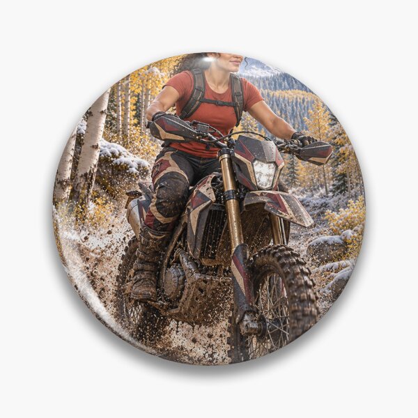 Item preview, Motorcycle Arriving First Snow Golden Aspen Trail designed and sold by Slow Draw.