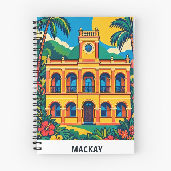 Item preview, Mackay Town Hall and Tropical Palms designed and sold by Print My Town.