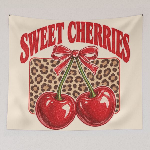 Item preview, Sweet Cherries Leopard Bow Retro Coquette Graphic designed and sold by Yellowriversss.