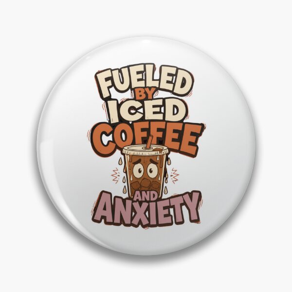 Item preview, Fueled By Iced Coffee And Anxiety Funny Relatable Quote T-Shirt no.2 designed and sold by is-ann-are.